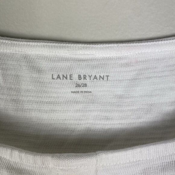 Lane Bryant 26/28 4X Women's White Top Short Sleeve Cotton Button Detail NWT - Picture 5 of 8